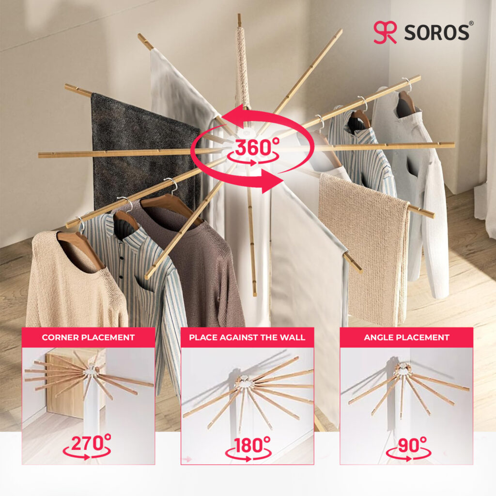 360 cloth drying stand